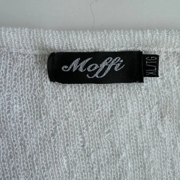 Fairy Cardigan Open Sheer White Pearl Embellishment Romantic Delicate XL - Picture 7 of 16